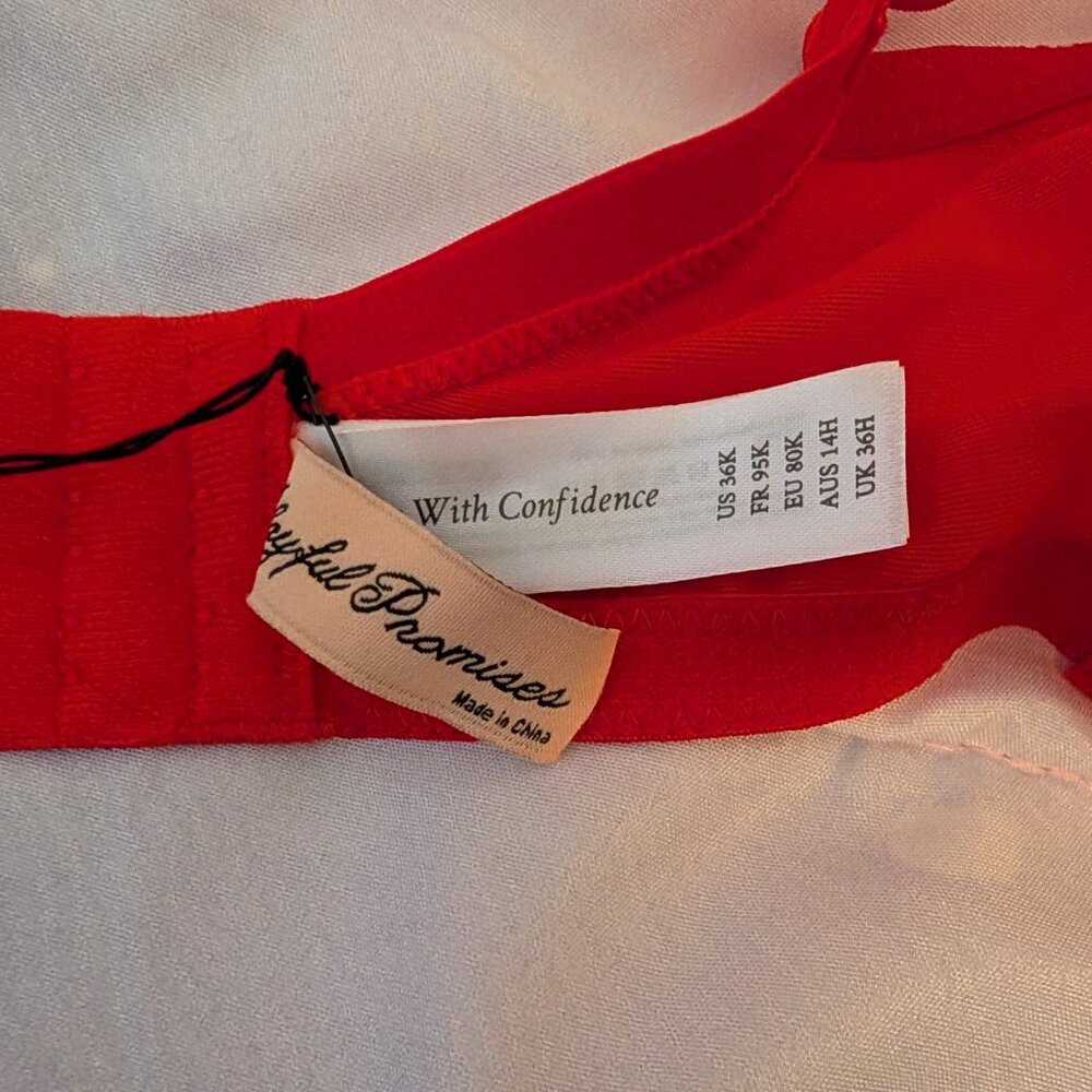 Playful Promises 36H Florence Red High Apex Underwire Bra & Cincher - Picture 8 of 11